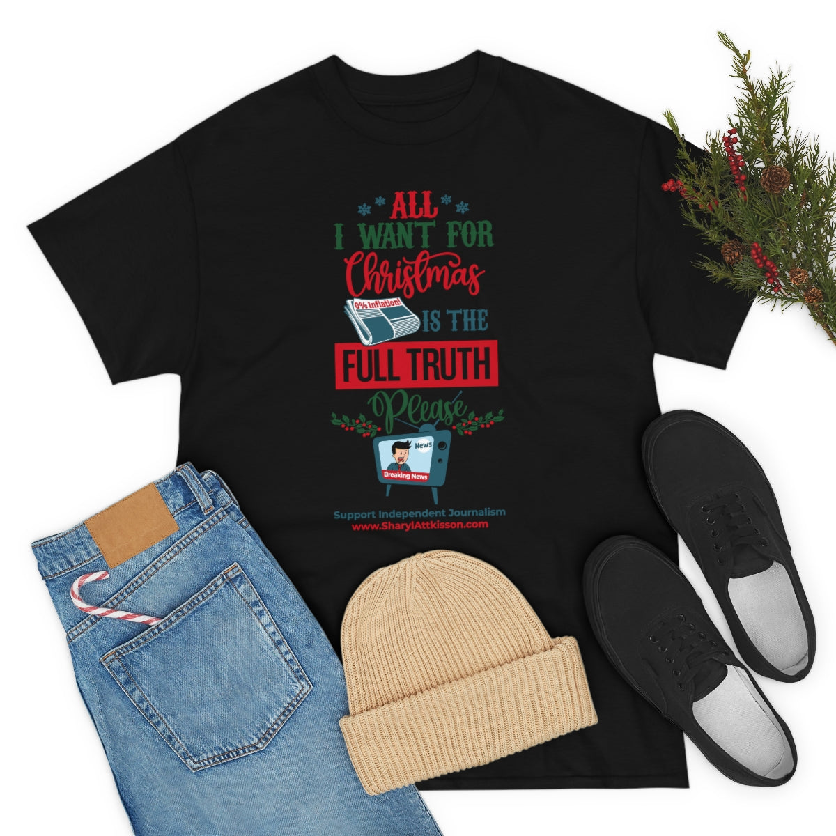 'All I Want for Christmas is the Full Truth, Please" T-Shirt (8 colors)