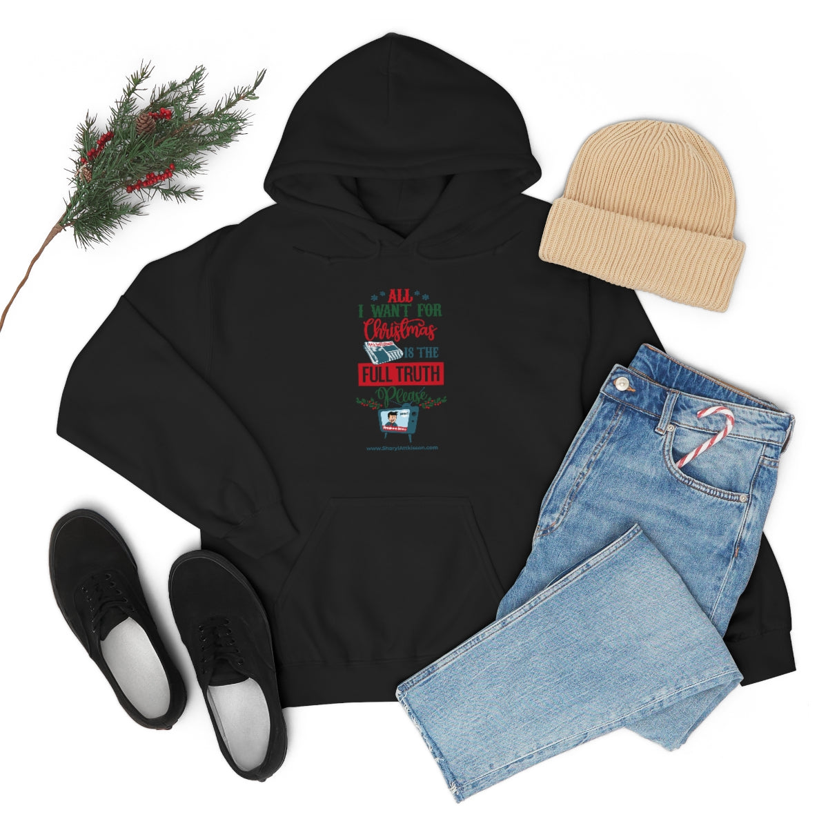 'All I Want for Christmas is the Full Truth, Please' Unisex Hooded Sweatshirt (8 colors)