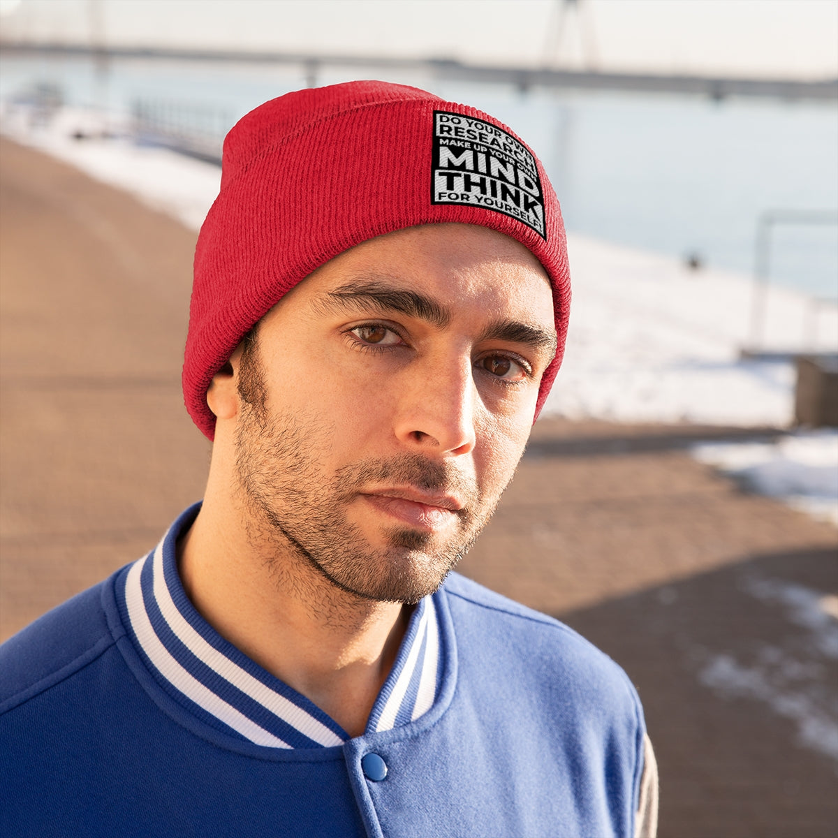 'Think for Yourself' Knit Beanie